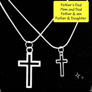 Fathers Day Special 💙 Set of 2 Cross , Sterling Silver Necklace Gift Set